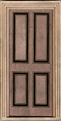 D010F 1:12 Four Panel External Door & architraves