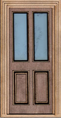 D016F 1:12 Double Pane Glazed External Door & ar...